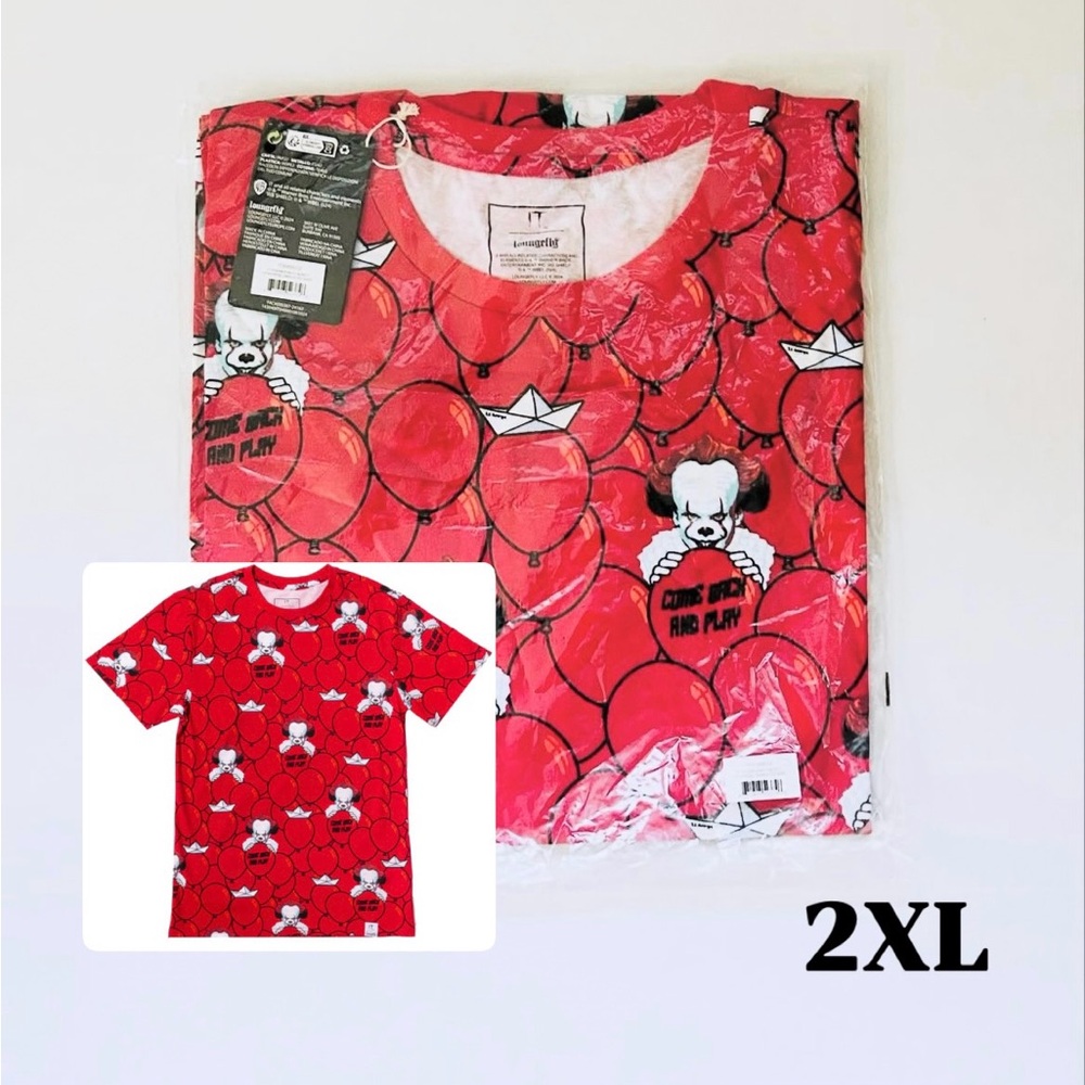 Loungefly IT Pennywise AOP T-Shirt Unisex Size 2XL